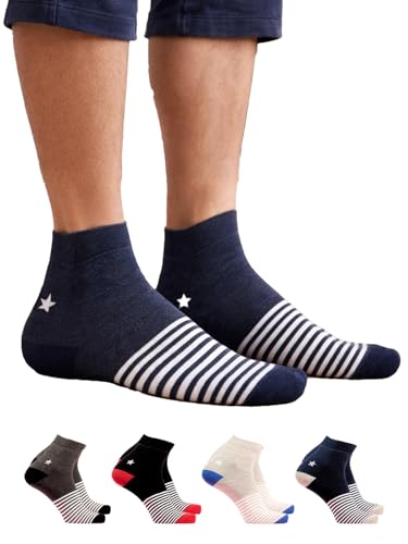 Image of Orbit Ankle Length Socks for Men |Made With Durable & Breathable Cotton | Ideal for Gym, Running, Office | 3 Pair -Multicolor