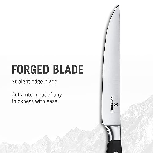 Victorinox Grand Maître, coltello da bistecca professionale, lama extra affilata, affilatura diritta, 12 cm, manico in plastica, acciaio inossidabile, nero - immagine 3