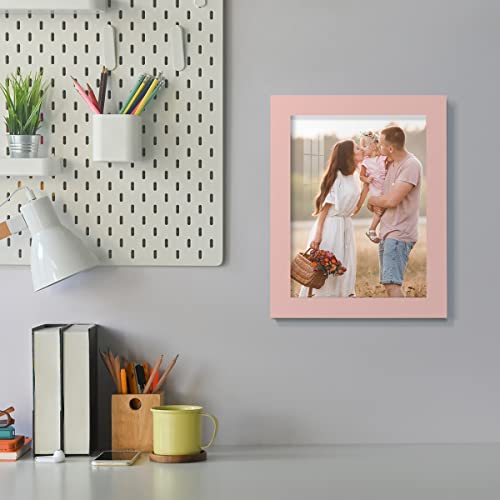 Renditions Gallery 6X8 Inch Picture Frame High-End Modern Style, Made Of Solid Wood And High Definition Glass Ready For Wall And Tabletop Photo Display, Pink Frame #TOP4