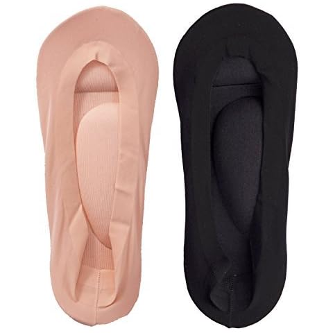 MauSong Women's No Show Nylon Sock Liner with Arch Support Cushion Padding (2 Pairs) Cover