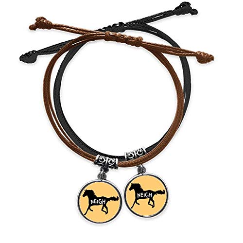 OFFbb-USA Mustang Running Dash Neigh Bracelet Double Leather Rope Wristband Couple Set...