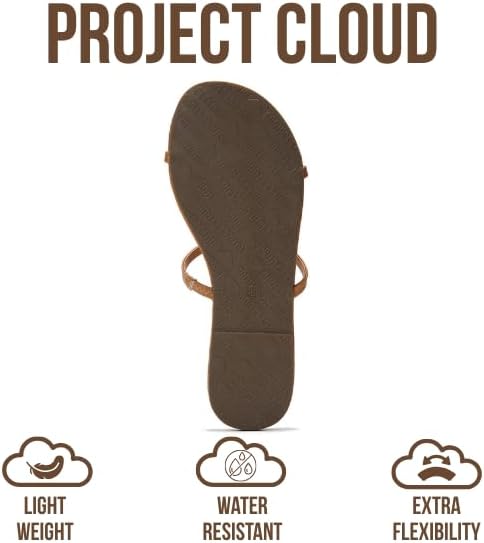 Project Cloud Summer Sandals for Women 2026 - Memory Foam Insole and Eco-Crafted Leather Beach Flip Flops for Women - Non Slip and Lightweight Double Strap Womens Sandals (Transition) - Image 4