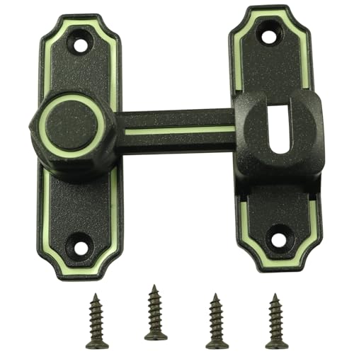 LQ Industrial 1 juego de pestillo de puerta corredera de 180 grados, 90 grados, modelo que brilla en la oscuridad, con tornillos, cerradura abatible resistente, pestillo de puerta de granero para