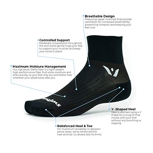 Swiftwick- PERFORMANCE TWO Running & Cycling Socks, Fast Dry, Cushion Crew Socks2