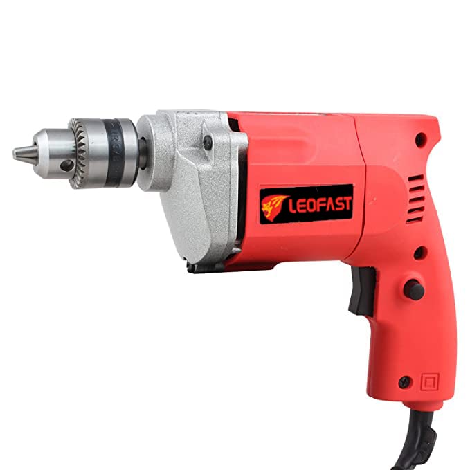 Leofast LFT -1201 Professional Corded Electric Drill Machine with 3 Month Warranty, 220V, 2600 RPM, 480W Robust Motor, 10mm Metal Chuck, Pistol Grip (Red)