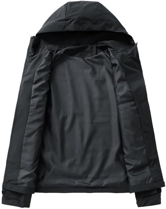 Mens Waterproof Outdoor Jacket Hooded Fall Casual Sport Windproof Lightweight Shell Jackets for Men