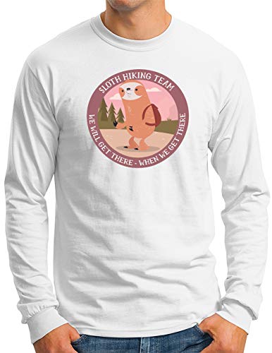 T-shirt manches longues homme blanc paresseux randonnée OM3