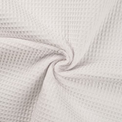 Tissu coton gaufré ultra absorbant piqué nid d'abeille blanc pour linge de maison