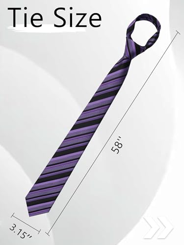 Image of Luckyvestir Striped Ties for Men Classic 3.15 inch Men's Tie Formal Neckties for Business Graduation Dinner Wedding