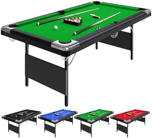 Billiard Table, 7FT Portable Foldable Space-Saving,Pool Tables Set for Family Game Room, Adult Rrec Room, Basements, Man Cave or Garage