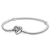PANDORA Moments Family Tree Heart Clasp Snake Chain Bracelet - Compatible Moments Charms - Gift for Her - Sterling Silver with Cubic Zirconia - With Gift Box - 8.3