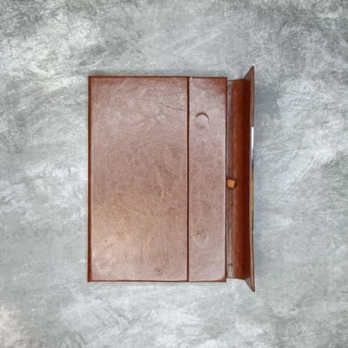 Image of Giftana Personalized Diary with Name, Customized Leather Notebook Diary with Magnetic Flip Lock, A5 Size, 192 Ruled Pages Office Diaries for Writing, New Year Corporate Gifts for Employee (Brown 5)