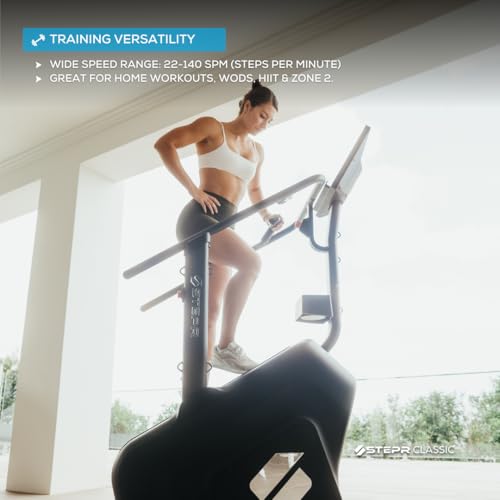Image of STEPR Classic Stair Master with Get on & Go Console | For Home Use, 140 SPM, 5.2 inch Step Height, 375 lb Capacity Stair Stepper Machine