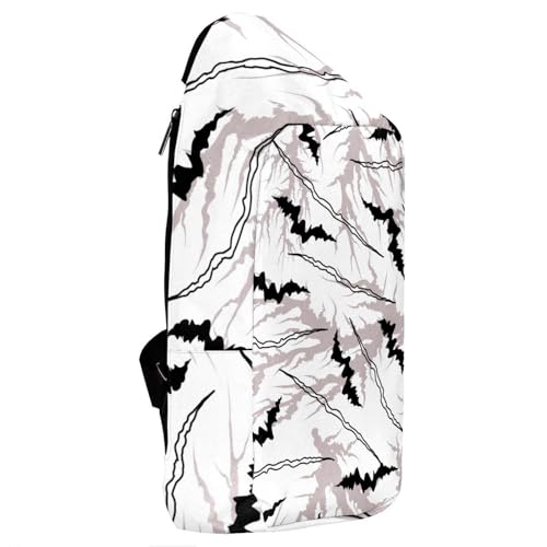 Sac à dos à bandoulière noir craquelé au design texturé unique