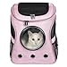 Neatki Modern Pet Carrier, Backpack for Small Pets with Strong Straps, Safety Zippers, Breathable Mesh, Changeable Window and Comfortable Pet Bag for Hiking, Travel and Outdoor Use (Pink)
