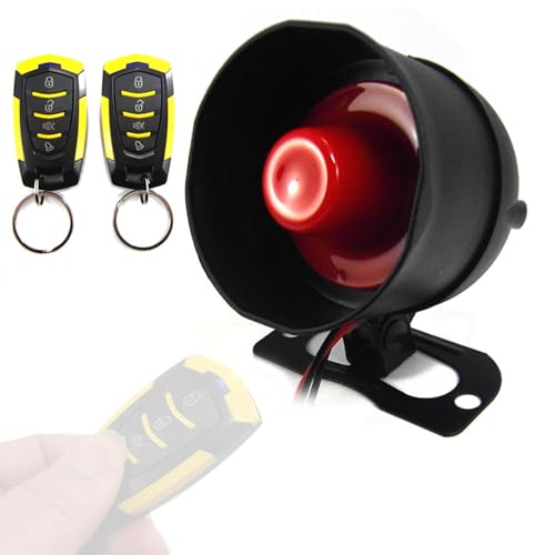 Walmeck Alarme de Voiture Universelle 125 DB, Dispositif de Protection Automobile 12 Volts, Système de sensibilité à 7 Niveaux avec 2 Télécommandes, pour SUV, Petite Camionnette,