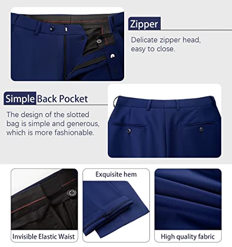Funsunux Suit Vest Pants Set Navy Blue Men Suits 2 Pieces Prom Tuxedo Slim Fit Dress Pant Waistcoat S #TOP5