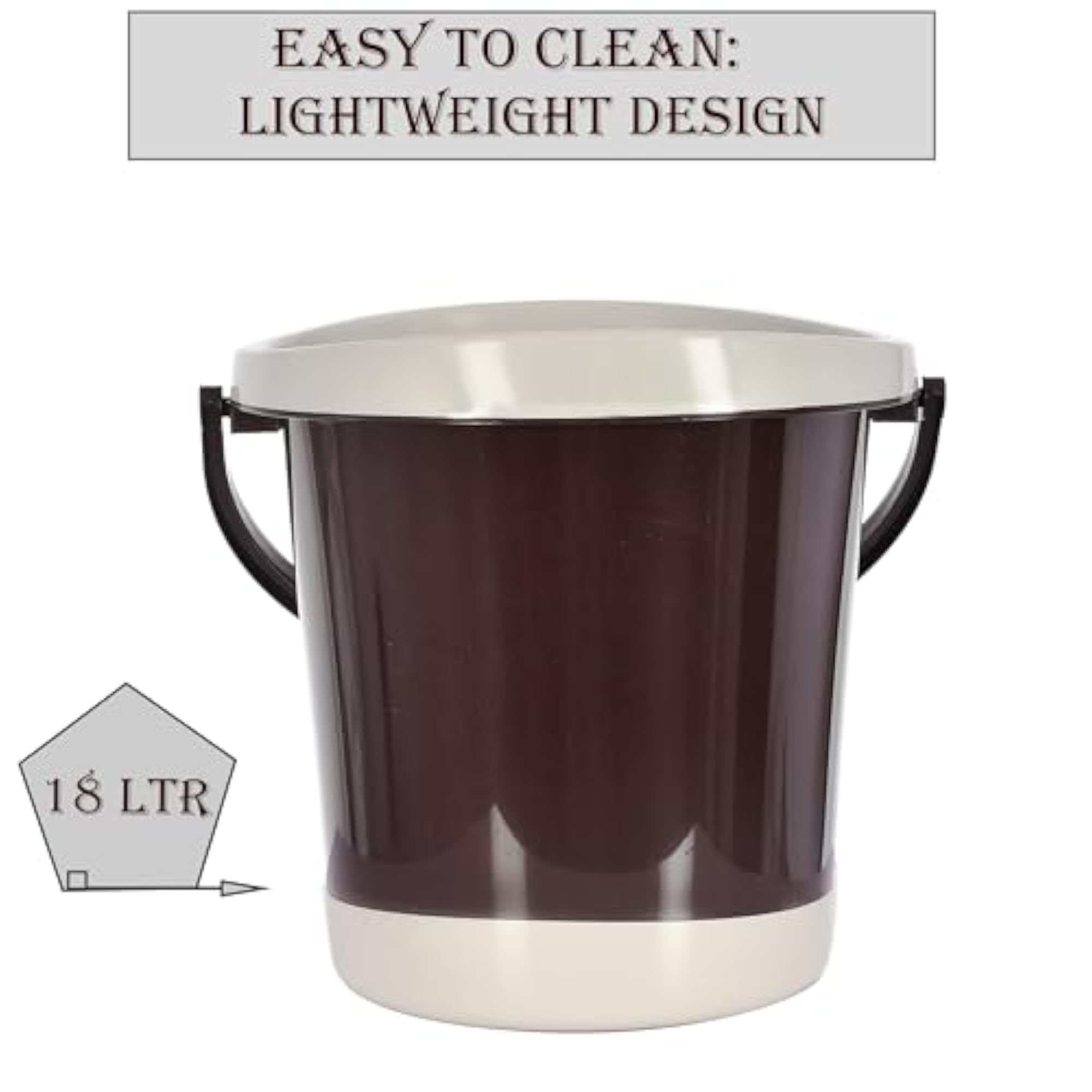 18 Liter Plastic Bathroom Bucket for Mopping & Bathing