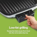 Hamilton Beach Electric Indoor Grill, 6-Serving, Large 90 sq. in. Nonstick Easy Clean Plates, Floating Hinge for Thicker Foods, 1200 Watts, 6.38"D x 12.68"W x 13.78"H , Silver (25371) - Image 3