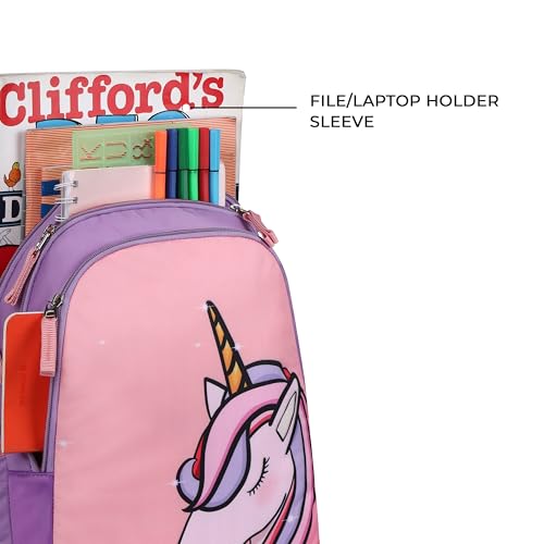 Image of Gear Unicorn 17 inch /25L Medium Water Resistant School Bag /Casual Backpack /Daypack /Travel Backpack /Kids Bag for Boys /Girls (Pink - purple)