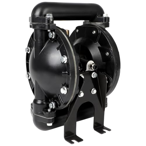 Air-Operated Double Diaphragm Pump For Environmental Protection Drainage Construction Petroleum Chemical Pharmaceutical Electric Power (Black, 1 Inlet Outlet)