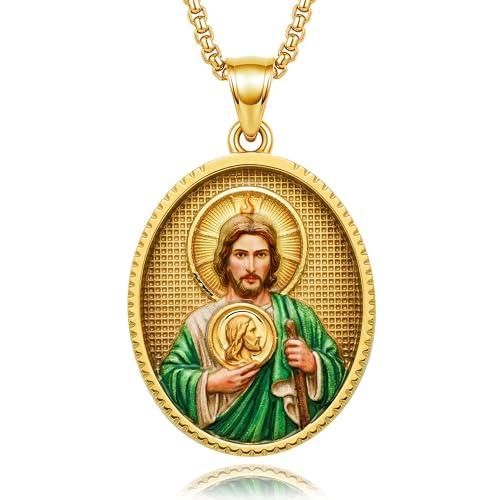 Pendentif Saint Jude Thaddeus cadeau homme pour baptême chrétien