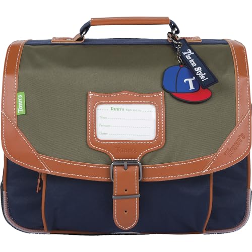 Cartable 32 cm Tann's Les Signatures Axel Kaki/Bleu