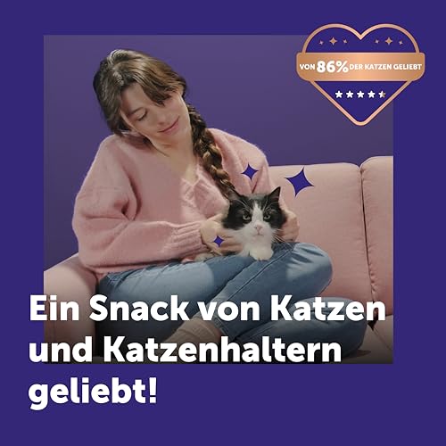Happy Snack by FELIWAY, Lachs Geschmack, leckerer, beruhigender Leckerbissen, 6 cremige Snacksticks - Hilft Katzen, Sich enspannter zu fühlen, Entspannung zum Snacken