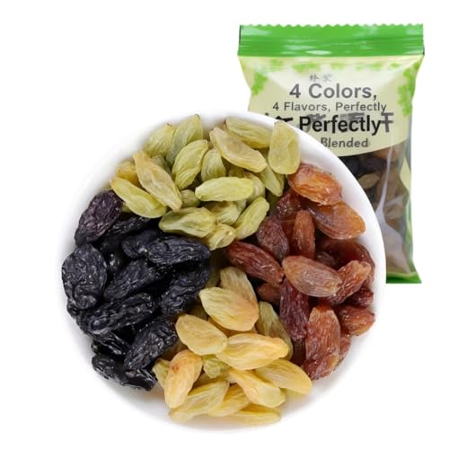 Pasas Coloridas Sin Semillas 4 En 1: Paquetes De Refrigerios Envueltos Individualmente Con Sabores, Ensuciar, Perfectos For Hornear Y Llevar(9g*60 packs)