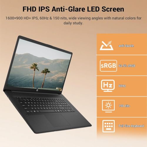 Image of HP 17.3 inch Business Laptop, Intel Core 5 120U (Up to 5.0 GHz, 10-Core), 16GB RAM, 256GB SSD, Wi-Fi 6, Windows 11 with Office 365 for The Web, Large Screen, 2026 Edition