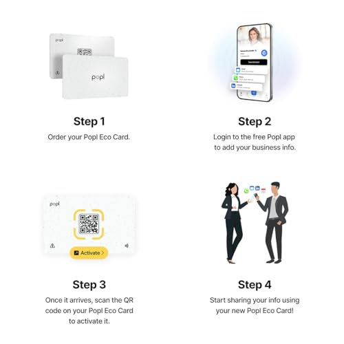Image of Authentic Patented Popl Card (Avoid Fake Knockoffs) - Smart NFC Networking Card - Simply Tap to Exchange Contact Info, Capture Leads, & Manage Contacts (100% Recycled)