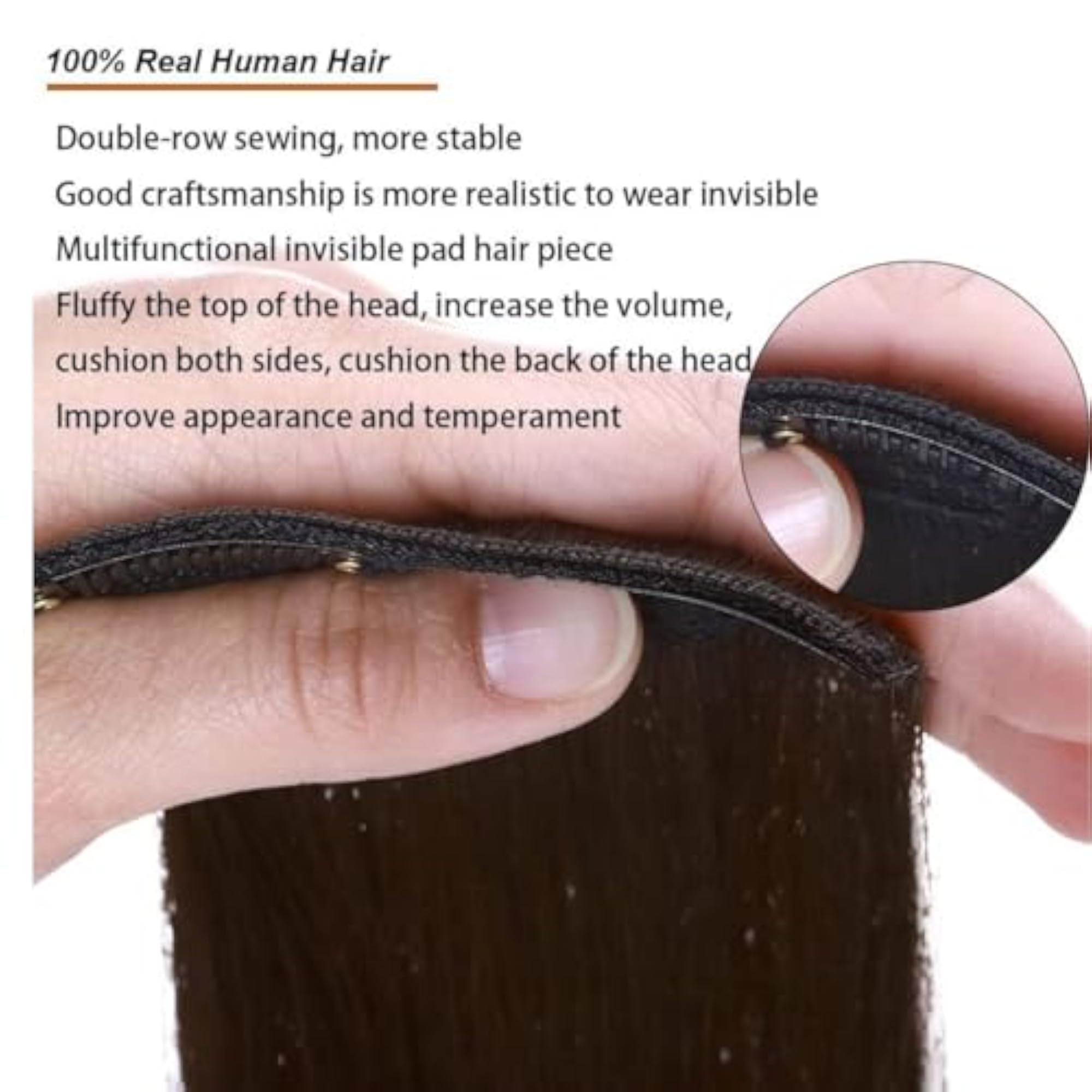 Double Clip-In 100% Human Hair Extensions, 16 Inch