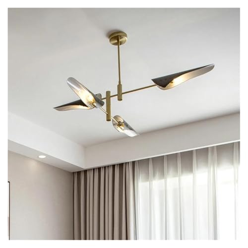 Lumière LED de salon moderne et plafonnier suspendu noir en fer robuste