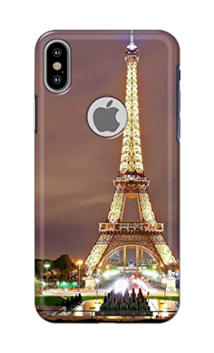 Image of PRINTFIDAA Lovers Famous Place Eiffel Tower in Paris Printed Designer Hard Case for Apple iPhone X Logo /iPhone 10 / iPhone Ten /iPhone Xs Logo Back Cover -(e) RPM1009
