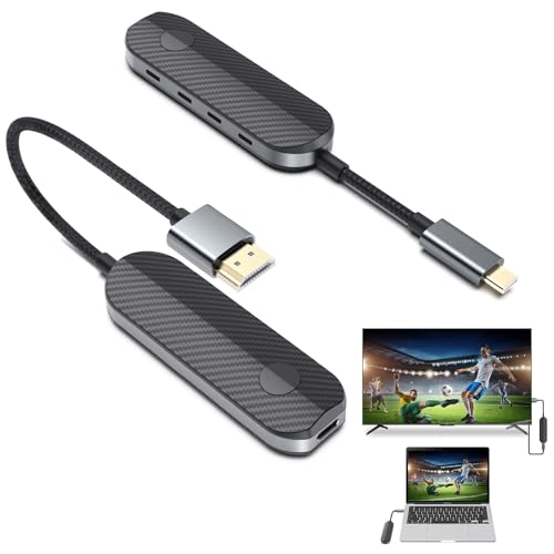 Wireless Hdmi Transmitter and Receiver, Wireless HD Extender Plug & Play Portable Wireless Display Adapter for Mobile, Pad, Laptop to Monitor, Projector, TV