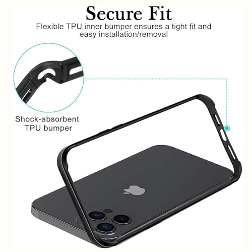 Cadre métal iPhone 13 Pro Max coque fine usage quotidien noir - 4