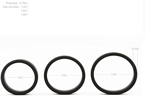 Superior Silicon Flat Penis Cock Ring Set Crings Erection Enhancing c-Ring for Men Adult Sex Toys, 3 Rings