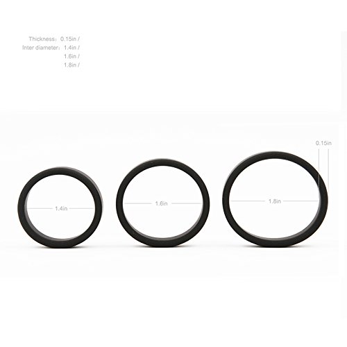 Beauty Molly Superior Silicon Flat Penis Cock Ring Set Crings Erection Enhancing C-Ring For Men Adult Sex Toys, 3 Rings #TOP3
