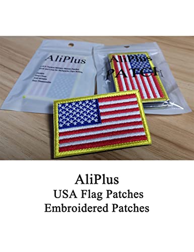 2 PCS AliPlus America US Flag Patches Embroidered Tactical Military Morale Patch Applique Fastener Hook and Loop