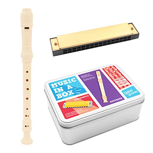Global Gizmos 56070 juego de regalo de instrumento musical clásico, incluye grabadora y armónica, varios , color/modelo surtido Cover