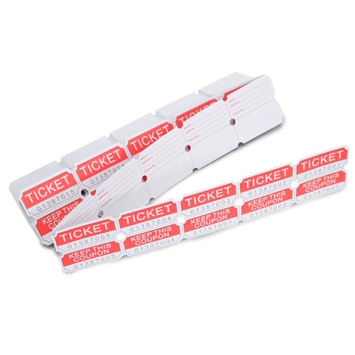 500 L LIKED Raffle Tickets, Red(4 Color Selection), Double Rolls, Ticket for Events, Entry, Class Reward