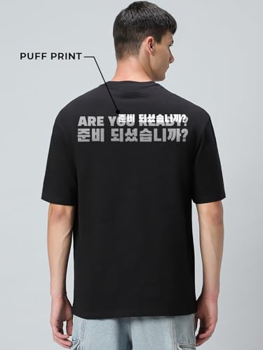Image of Bewakoof X Squid Game Men's Cotton Graphic Print Oversized Fit Half Sleeve Round Neck T-Shirt | Casual Wear | Street Wear | Oversized t Shirt for Men Cotton | Baggy