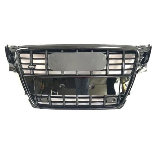 Chrome Silver Front Style Bumper Grille With Chrome Upper Grille Fit For Audi 2009-12 A4/A4 Avant/S4 B8 Mesh Front Grill Trim Car Front & Radiator Grilles(S4-All Glossy Black)
