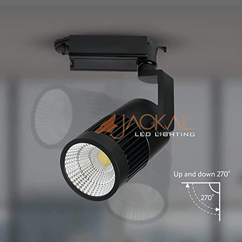 JACKAL® 30 Watt Warm White LED Track Light/Spot Light/Focus Light/Picture Light (Pack of 3), Indoor Light with Rotatable Head | Perfect for Showrooms, Shops and Living Room - Trackway Included
