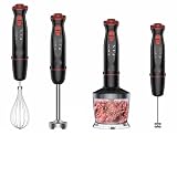 Immersion Hand Blender, 12-Speed Multi-Function Handheld Stick Blender with Stainless Steel Blades,
