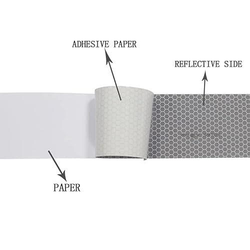 hongjun Reflexiva Solas Marine Tape Safety 5.1cm 9.1m Branco e prata