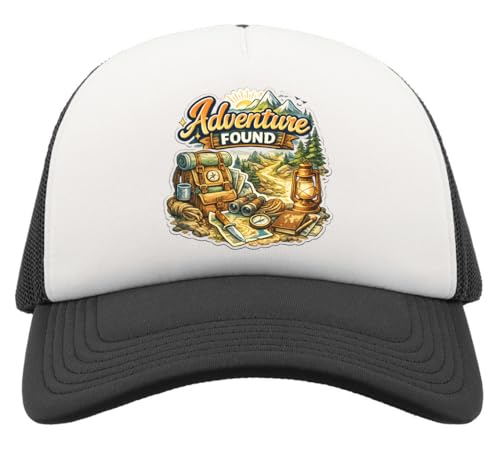 Exploration and Outdoor Adventure Gear Half Mesh Trucker Cap Baseball Hat Snapback Black