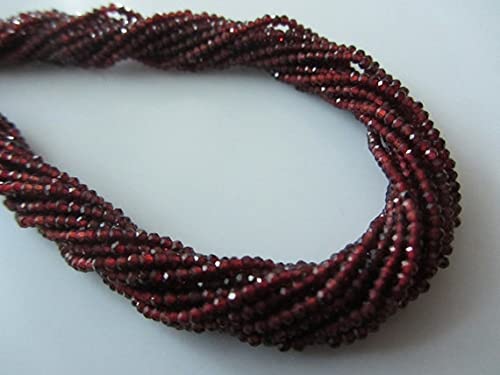 Perles grenat rouge 2mm pour enfilage et tissage de bracelets fins en pierres naturelles facettées