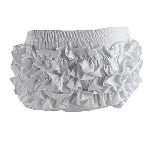 Wennikids Baby Girl's Cotton Shorts and Diaper Cover Bloomers X-Large White