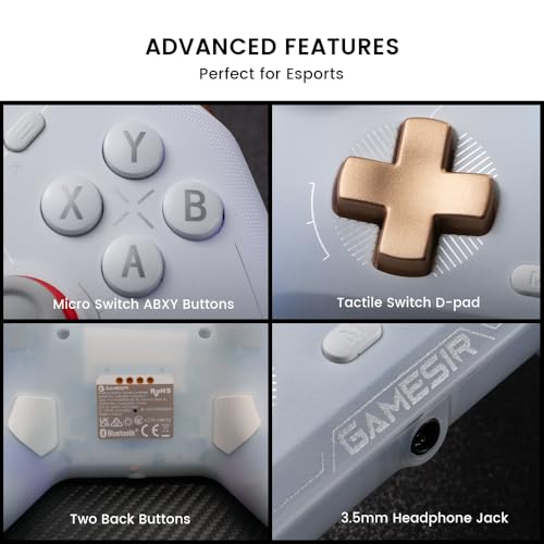 Image of GameSir Cyclone 2 Wireless Controller for PC /Switch /Android /iOS, 1000Hz Polling Rate, TMR Joysticks, Hall /Micro 2-in-1 Triggers，PC Gaming Controller with Charging Dock (White)